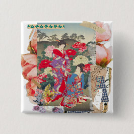 Edo Beauty & Peony Garden – Traditional Japanese Button