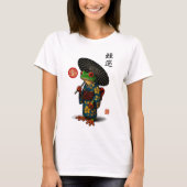 Edo Frog in Kimono mit Parasol T-Shirt (Vorderseite)