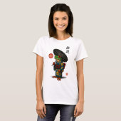 Edo Frog in Kimono mit Parasol T-Shirt (Vorne ganz)