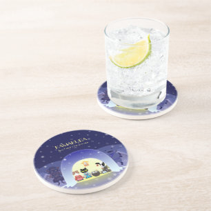 Edo-Nekos Snowy Celebration Round Getränkeuntersetzer