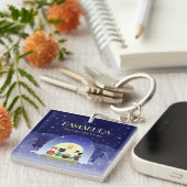 Edo-Nekos Snowy Celebration Square Schlüsselanhänger (Vorderseite rechts)