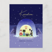 Edo-Nekos Snowy Celebration Standard Postkarte (Vorderseite)
