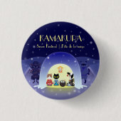 Edo-Nekos Snowy-Feier Button (Vorderseite)