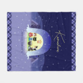 Edo-Nekos Snowy-Feier Fleecedecke (Vorderseite (Horizontal))