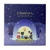 Edo-Nekos Snowy-Feier Fliese (Vorderseite)