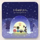 Edo-Nekos Snowy-Feier Getränkeuntersetzer (Vorderseite)