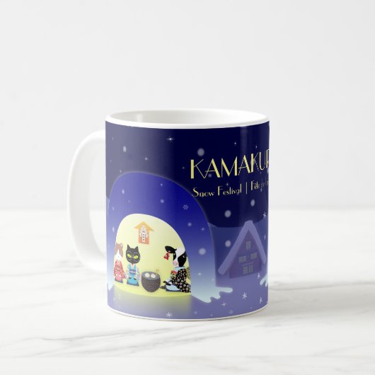 Edo-Nekos Snowy-Feier Kaffeetasse (Vorderseite Links)
