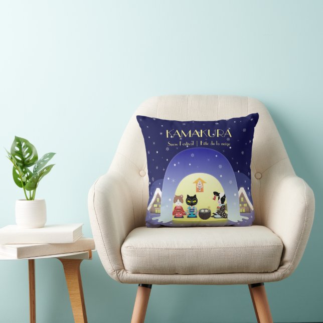 Edo-Nekos Snowy-Feier Kissen (Stuhl )