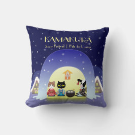 Edo-Nekos Snowy-Feier Kissen