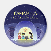 Edo-Nekos Snowy-Feier Magnet (Vorne)