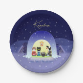 Edo-Nekos Snowy-Feier Pappteller (Vorderseite)