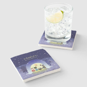 Edo-Nekos Snowy-Feier Steinuntersetzer