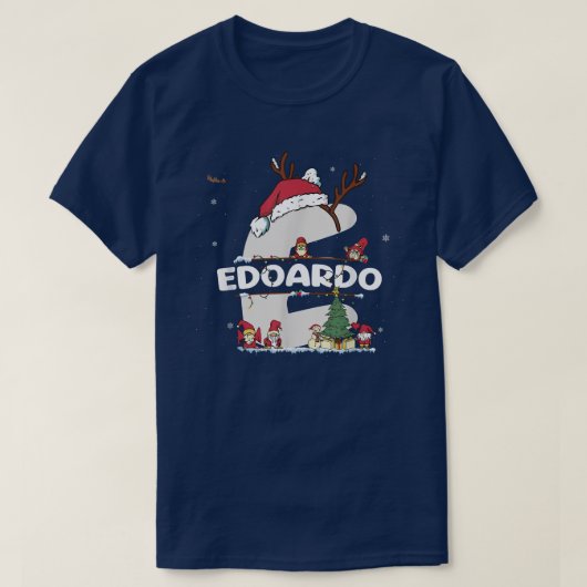 Edoardo Weihnachten w Edoardo Name für lustige Wei T-Shirt (Design vorne)