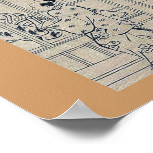 Edocho, Shin Yoshiwara von Okumura, Masanobu Ukiyo Poster (Ecke)