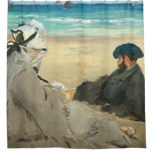 Edouard Manet - Am Strand Duschvorhang (Vorderseite)