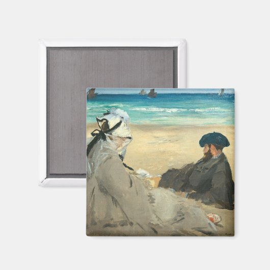 Edouard Manet - Am Strand Magnet (Vorderseite/Rückseite)