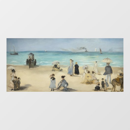 Edouard Manet - Am Strand von Boulogne-sur-Mer Fensteraufkleber (Blatt)