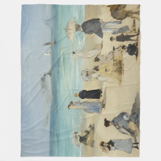 Edouard Manet - Am Strand von Boulogne-sur-Mer Fleecedecke (Vorderseite)