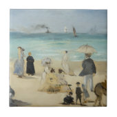 Edouard Manet - Am Strand von Boulogne-sur-Mer Fliese (Vorderseite)