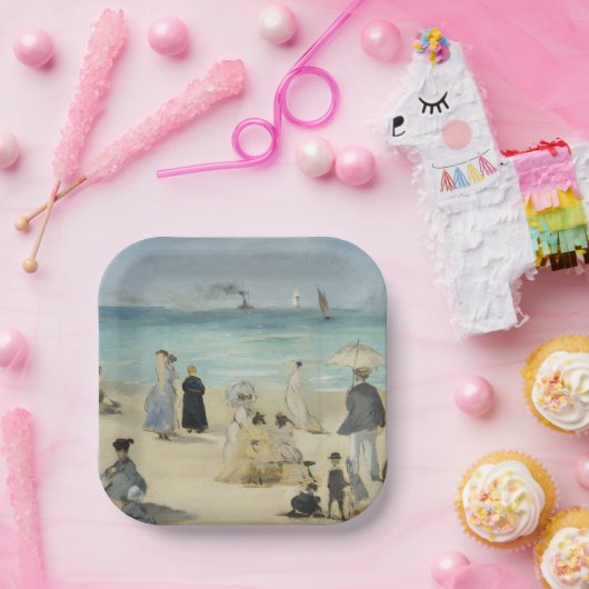 Edouard Manet - Am Strand von Boulogne-sur-Mer Pappteller (Party)