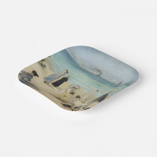 Edouard Manet - Am Strand von Boulogne-sur-Mer Pappteller (Gewinkelt)