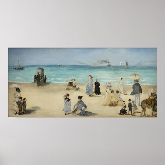 Edouard Manet - Am Strand von Boulogne-sur-Mer Poster (Vorne)