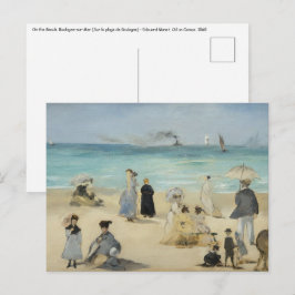Edouard Manet - Am Strand von Boulogne-sur-Mer Postkarte