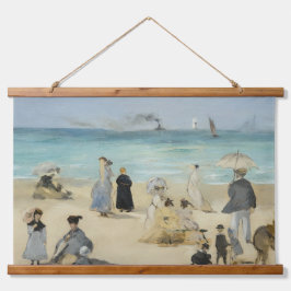 Edouard Manet - Am Strand von Boulogne-sur-Mer Wandteppich Mit Holzrahmen