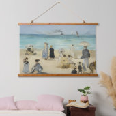 Edouard Manet - Am Strand von Boulogne-sur-Mer Wandteppich Mit Holzrahmen (Schlafzimmer)