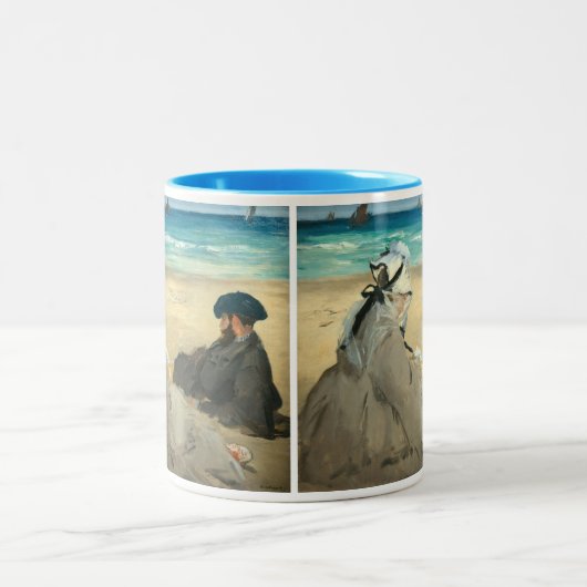 Edouard Manet - Am Strand Zweifarbige Tasse (Mittel)