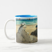 Edouard Manet - Am Strand Zweifarbige Tasse (Links)