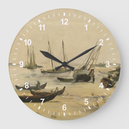 Edouard Manet Beach Große Wanduhr (Vorderseite)