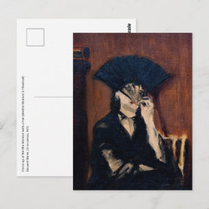 Edouard Manet - Berthe Morisot mit einem Fächer Po Postkarte