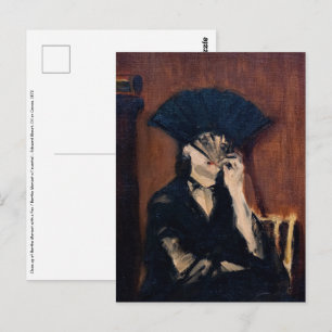 Edouard Manet - Berthe Morisot mit einem Fächer Po Postkarte