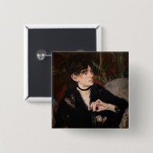 Edouard Manet - Berthe Morisot mit einem Fan 1874 Button (Vorne & Hinten)