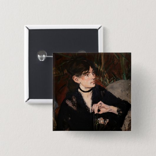 Edouard Manet - Berthe Morisot mit einem Fan 1874 Button (Vorne & Hinten)