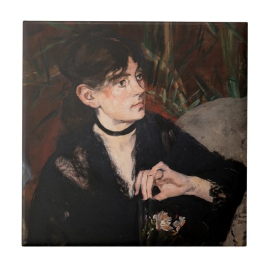 Edouard Manet - Berthe Morisot mit einem Fan 1874 Fliese (Vorderseite)