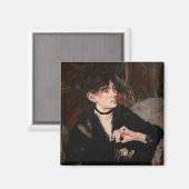 Edouard Manet - Berthe Morisot mit einem Fan 1874 Magnet (Vorderseite/Rückseite)