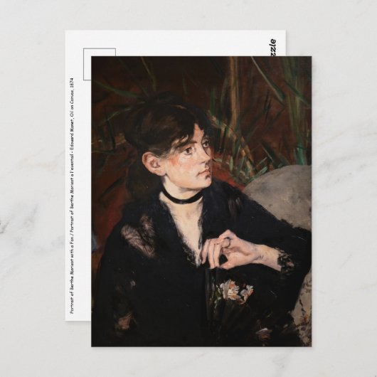 Edouard Manet - Berthe Morisot mit einem Fan 1874 Postkarte (Vorne/Hinten)