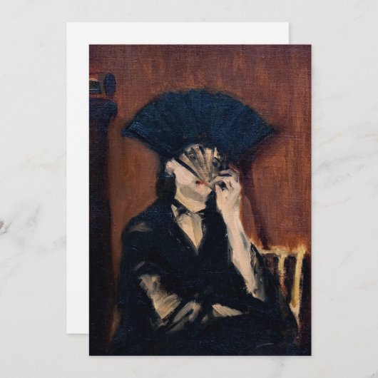 Edouard Manet - Berthe Morisot mit einem Fan Dankeskarte (Vorne/Hinten)