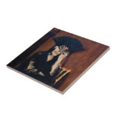 Edouard Manet - Berthe Morisot mit einem Fan Fliese (Seite)