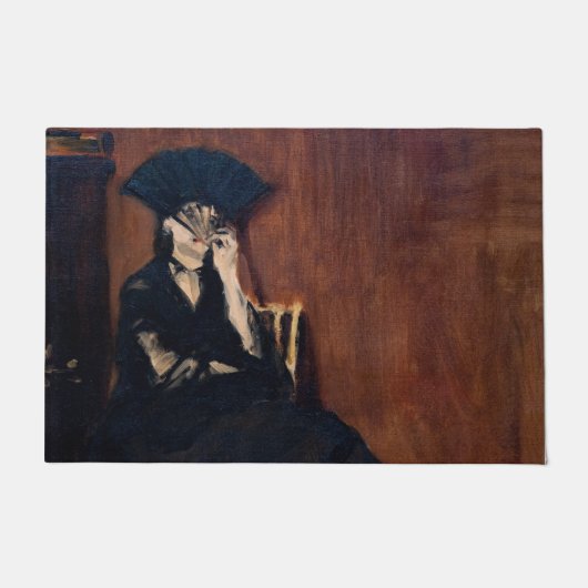 Edouard Manet - Berthe Morisot mit einem Fan Fußmatte (Vorderseite)