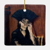 Edouard Manet - Berthe Morisot mit einem Fan Keramikornament (Rückseite)