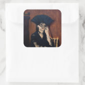 Edouard Manet - Berthe Morisot mit einem Fan Quadratischer Aufkleber (Tasche)