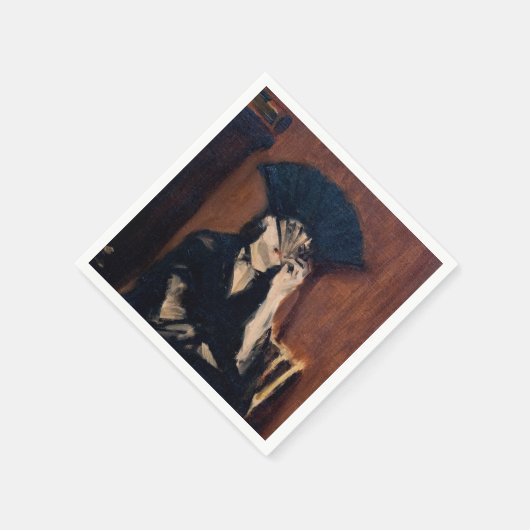 Edouard Manet - Berthe Morisot mit einem Fan Serviette (Ecke)