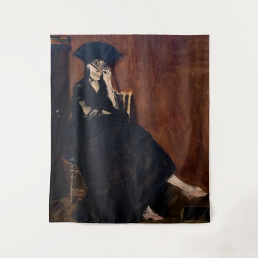 Edouard Manet - Berthe Morisot mit einem Fan Wandteppich (Vorderseite)