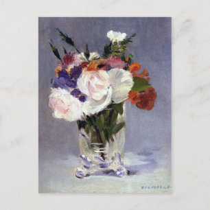 Edouard Manet-Blume in einer Crystal Vase Postkarte