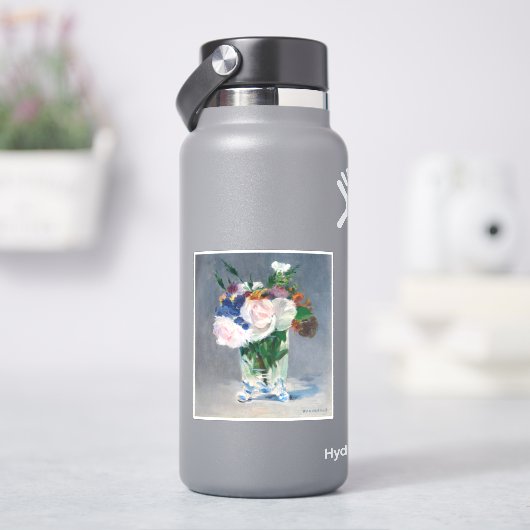 Edouard Manet - Blume in einer Kristallvase Aufkleber (HydroFlask)