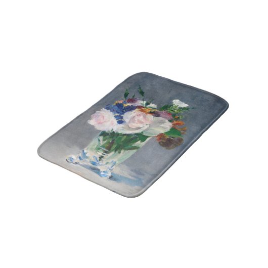 Edouard Manet - Blume in einer Kristallvase Badematte (Schrägansicht)