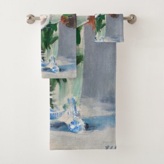 Edouard Manet - Blume in einer Kristallvase Badhandtuch Set (Insitu)